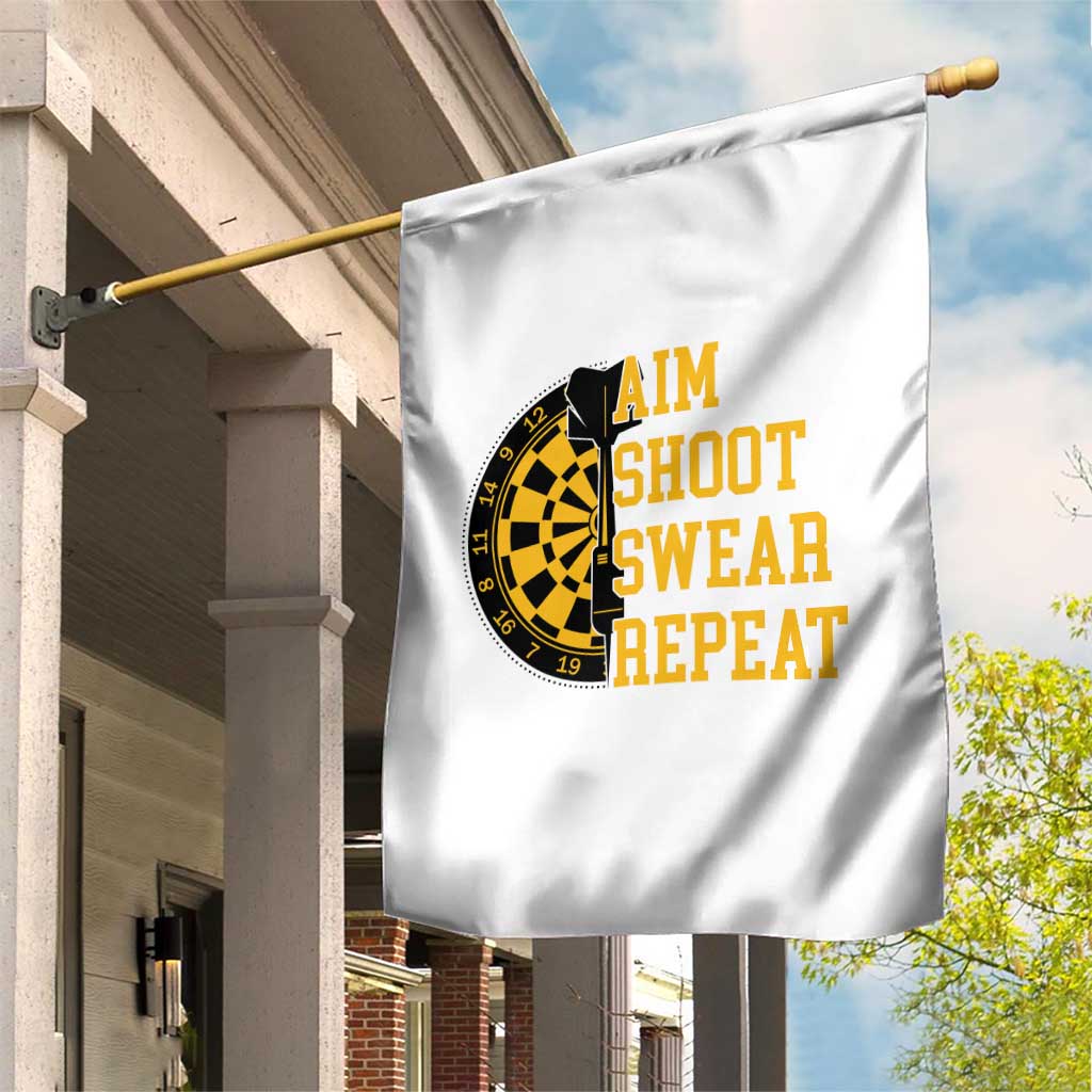 Funny Darts Retro Vintage Garden Flag Aim Shoot Swear Repeat Dartist Gift TS12 Print Your Wear