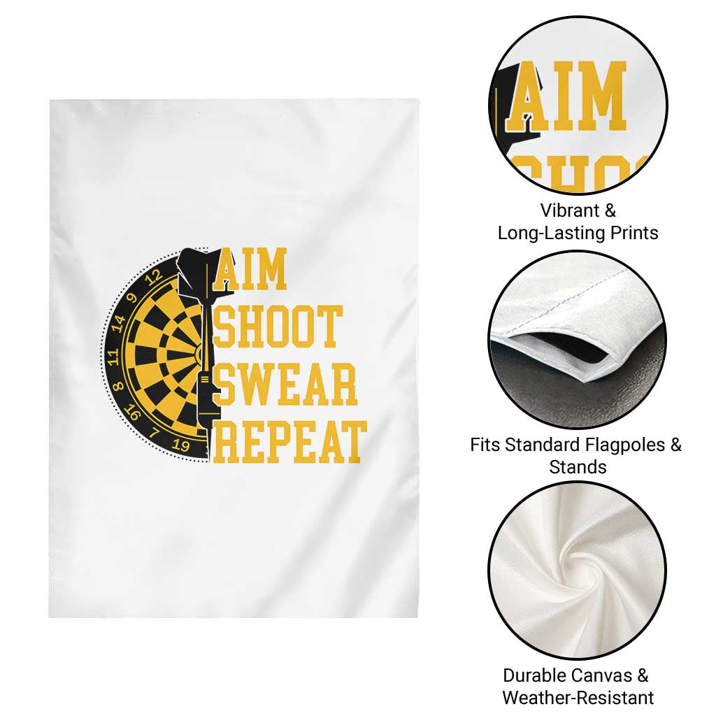 Funny Darts Retro Vintage Garden Flag Aim Shoot Swear Repeat Dartist Gift TS12 Print Your Wear