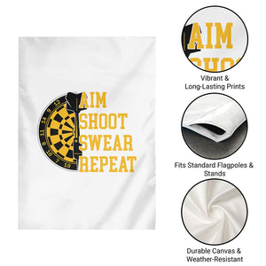 Funny Darts Retro Vintage Garden Flag Aim Shoot Swear Repeat Dartist Gift TS12 Print Your Wear