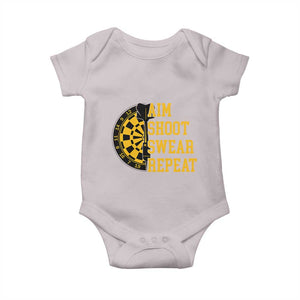 Funny Darts Retro Vintage Baby Onesie Aim Shoot Swear Repeat Dartist Gift TS12 Ice Gray Print Your Wear