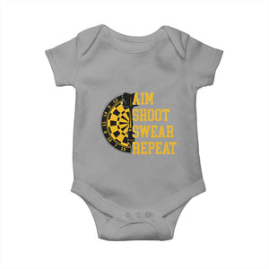Funny Darts Retro Vintage Baby Onesie Aim Shoot Swear Repeat Dartist Gift TS12 Sport Gray Print Your Wear