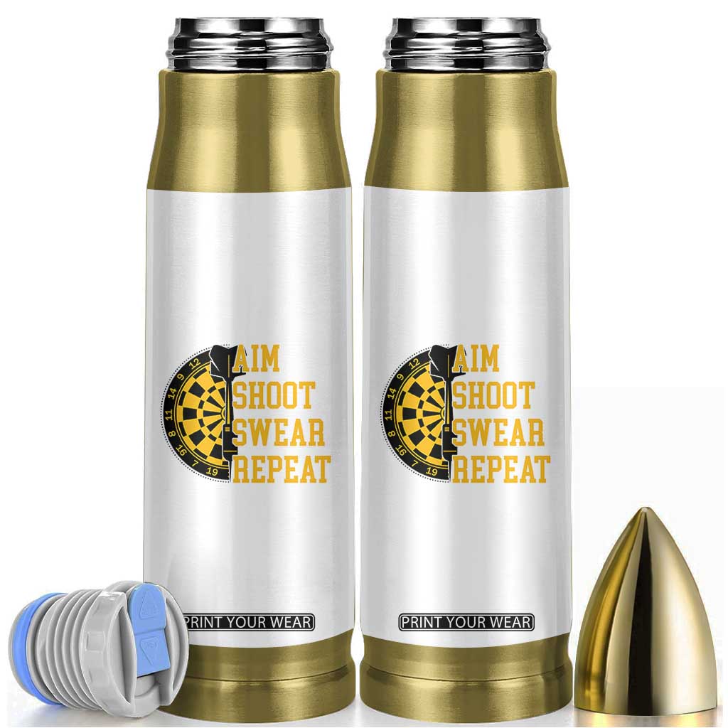 Funny Darts Retro Vintage Bullet Tumbler Aim Shoot Swear Repeat Dartist Gift TS12 White Print Your Wear