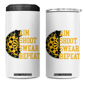 Funny Darts Retro Vintage 4 in 1 Can Cooler Tumbler Aim Shoot Swear Repeat Dartist Gift TS12 One Size: 16 oz White Print Your Wear