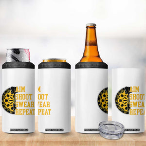 Funny Darts Retro Vintage 4 in 1 Can Cooler Tumbler Aim Shoot Swear Repeat Dartist Gift TS12 Print Your Wear