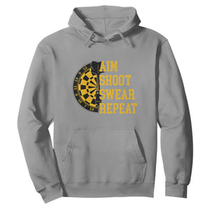 Funny Darts Retro Vintage Hoodie Aim Shoot Swear Repeat Dartist Gift TS12 Sport Gray Print Your Wear