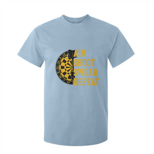 Funny Darts Retro Vintage T Shirt For Kid Aim Shoot Swear Repeat Dartist Gift TS12 Light Blue Print Your Wear