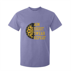 Funny Darts Retro Vintage T Shirt For Kid Aim Shoot Swear Repeat Dartist Gift TS12 Violet Print Your Wear