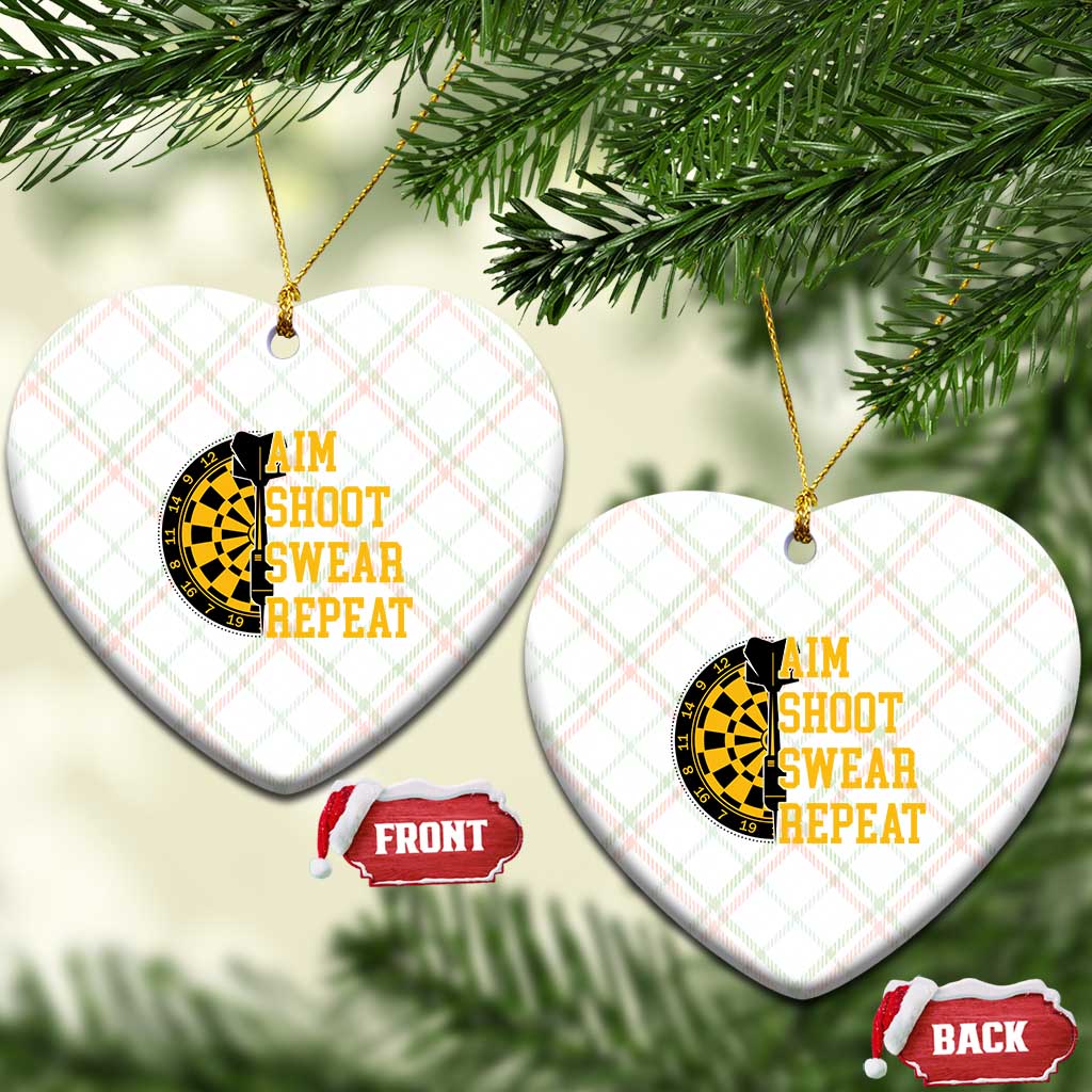 Funny Darts Retro Vintage Ceramic Ornament Aim Shoot Swear Repeat Dartist Gift TS12 Print Your Wear