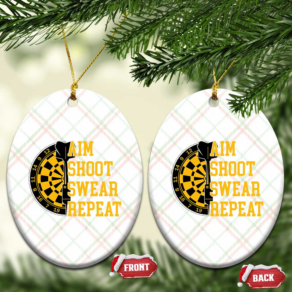 Funny Darts Retro Vintage Ceramic Ornament Aim Shoot Swear Repeat Dartist Gift TS12 Print Your Wear