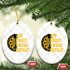 Funny Darts Retro Vintage Ceramic Ornament Aim Shoot Swear Repeat Dartist Gift TS12 Print Your Wear