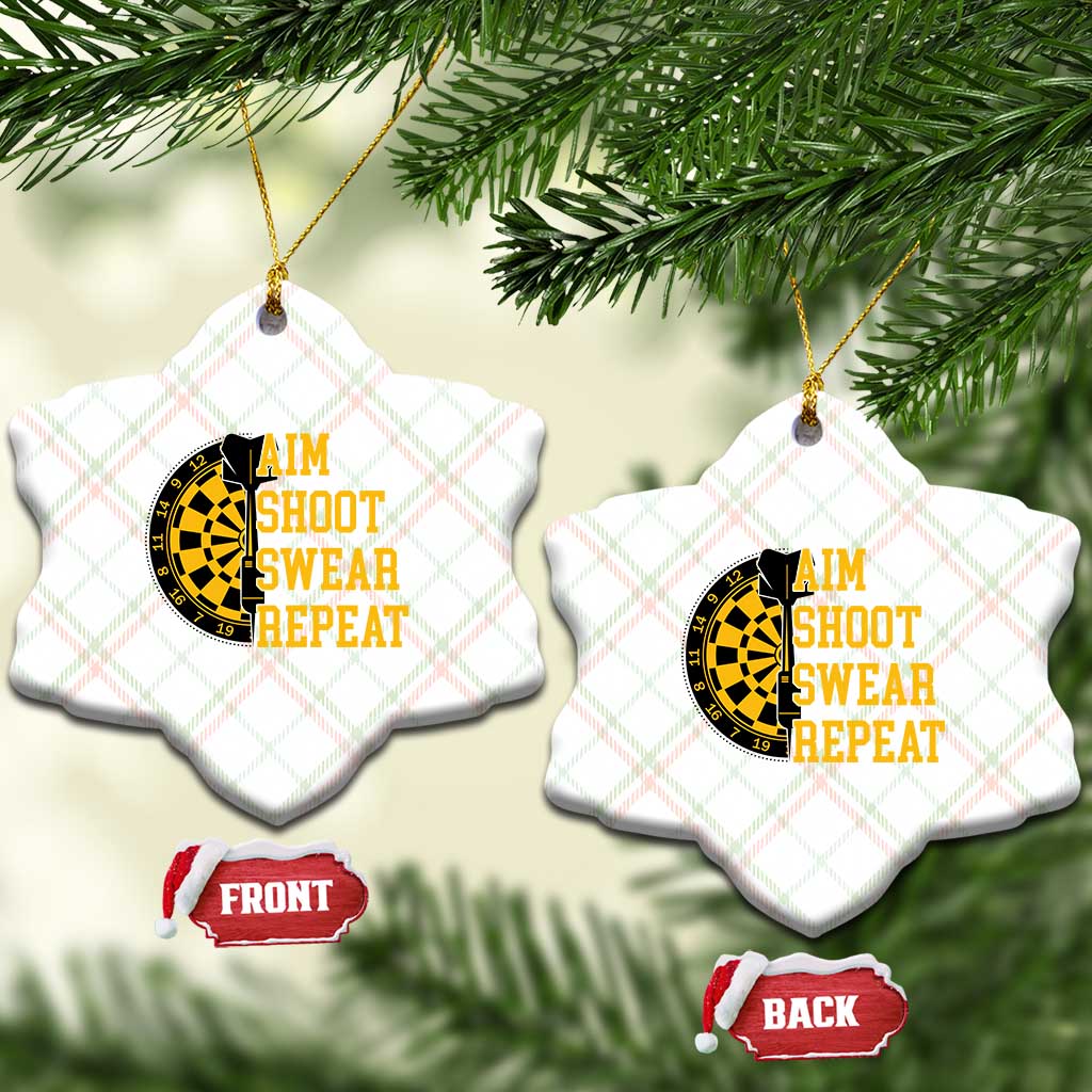 Funny Darts Retro Vintage Ceramic Ornament Aim Shoot Swear Repeat Dartist Gift TS12 Print Your Wear