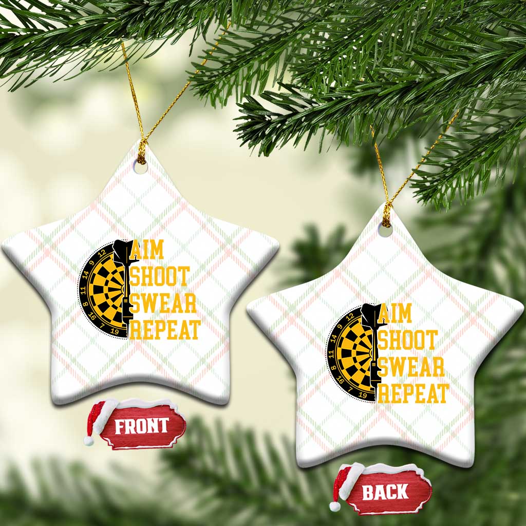 Funny Darts Retro Vintage Ceramic Ornament Aim Shoot Swear Repeat Dartist Gift TS12 Print Your Wear