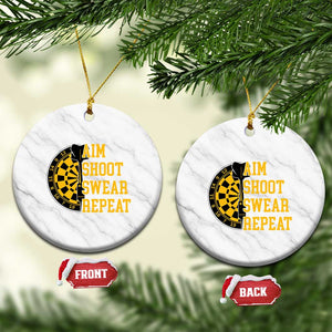 Funny Darts Retro Vintage Ceramic Ornament Aim Shoot Swear Repeat Dartist Gift TS12 1pc White Marble Print Your Wear