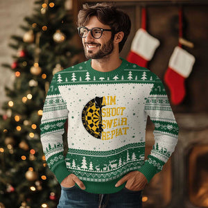 Funny Darts Retro Vintage Ugly Christmas Sweater Aim Shoot Swear Repeat Dartist Gift TS12 Beige Green Print Your Wear