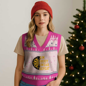 Funny Darts Retro Vintage V-Neck Knit Sweater Vest Aim Shoot Swear Repeat Dartist Gift TS12 Hot Pink Print Your Wear