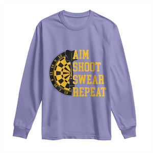 Funny Darts Retro Vintage Long Sleeve Shirt Aim Shoot Swear Repeat Dartist Gift TS12 Violet Print Your Wear