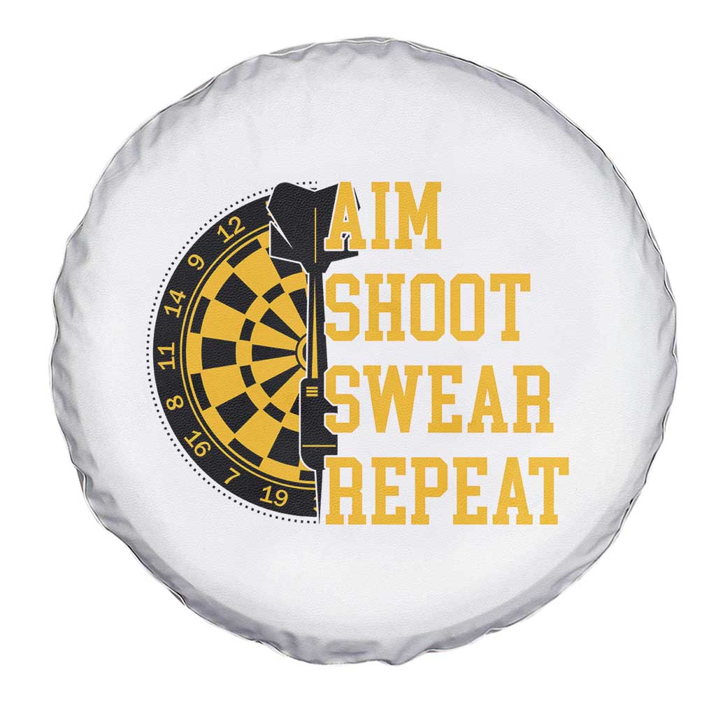 Funny Darts Retro Vintage Spare Tire Cover Aim Shoot Swear Repeat Dartist Gift TS12 Print Your Wear