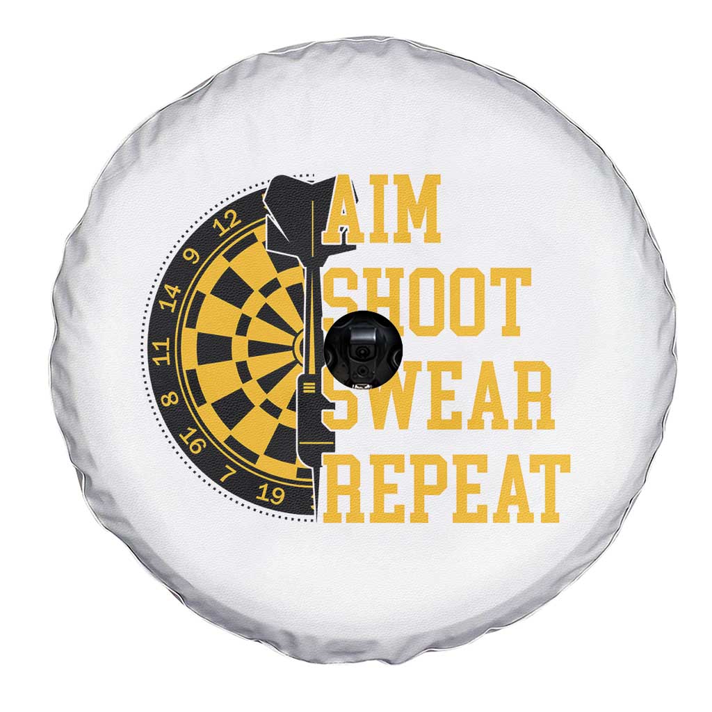 Funny Darts Retro Vintage Spare Tire Cover Aim Shoot Swear Repeat Dartist Gift TS12 Print Your Wear