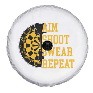 Funny Darts Retro Vintage Spare Tire Cover Aim Shoot Swear Repeat Dartist Gift TS12 Print Your Wear