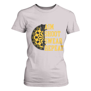 Funny Darts Retro Vintage T Shirt For Women Aim Shoot Swear Repeat Dartist Gift TS12 Ice Gray Print Your Wear