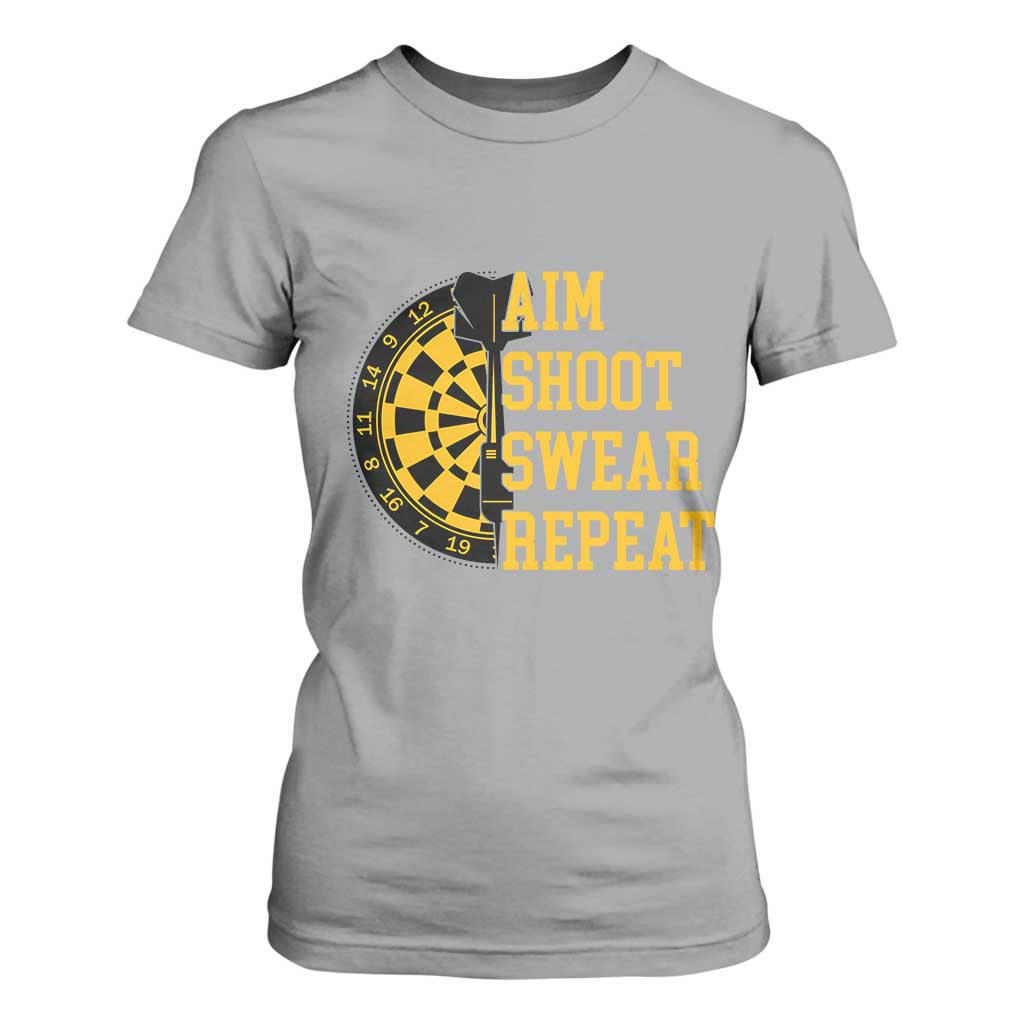 Funny Darts Retro Vintage T Shirt For Women Aim Shoot Swear Repeat Dartist Gift TS12 Sport Gray Print Your Wear