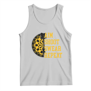 Funny Darts Retro Vintage Tank Top Aim Shoot Swear Repeat Dartist Gift TS12 Ash Print Your Wear