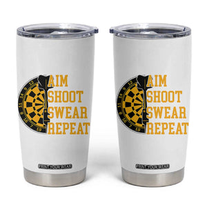 Funny Darts Retro Vintage Tumbler Cup Aim Shoot Swear Repeat Dartist Gift TS12 White Print Your Wear