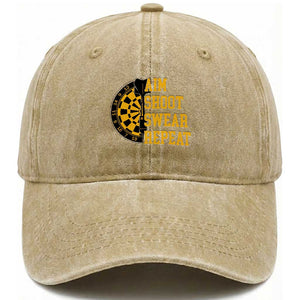 Funny Darts Retro Vintage Washed Cotton Baseball Cap Aim Shoot Swear Repeat Dartist Gift TS12 Print Your Wear