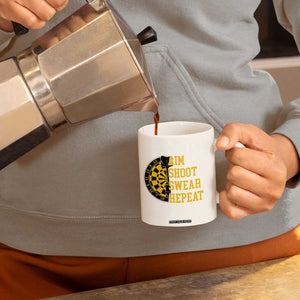 Funny Darts Retro Vintage Coffee Mug Aim Shoot Swear Repeat Dartist Gift TS12 Print Your Wear