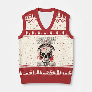 Happiness Is a Tight Threesome V-Neck Knit Sweater Vest Gothic Dart Player Gift TS12 Beige Red Print Your Wear