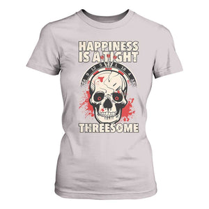 Happiness Is a Tight Threesome T Shirt For Women Gothic Dart Player Gift TS12 Ice Gray Print Your Wear