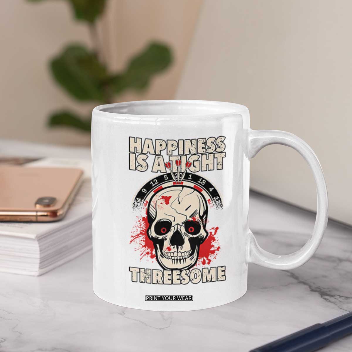 Happiness Is a Tight Threesome Coffee Mug Gothic Dart Player Gift TS12 Print Your Wear
