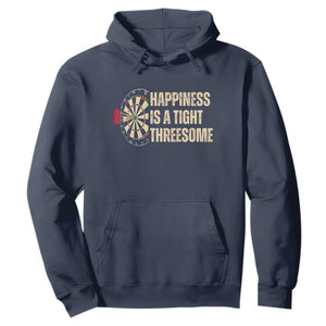 Funny Darts Happiness Is A Tight Threesome Hoodie Vintage Dartist Gift TS12 Navy Print Your Wear