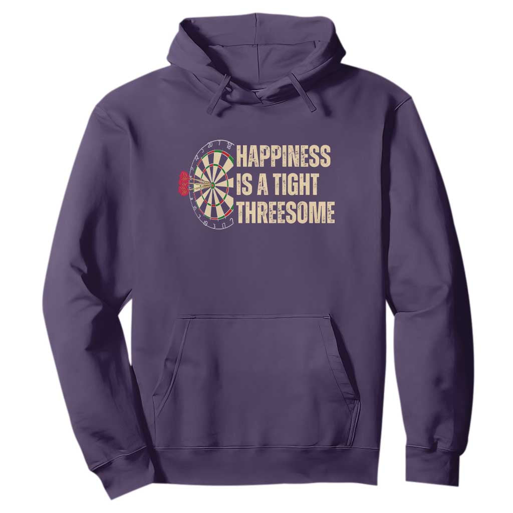 Funny Darts Happiness Is A Tight Threesome Hoodie Vintage Dartist Gift TS12 Purple Print Your Wear