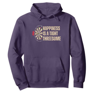 Funny Darts Happiness Is A Tight Threesome Hoodie Vintage Dartist Gift TS12 Purple Print Your Wear