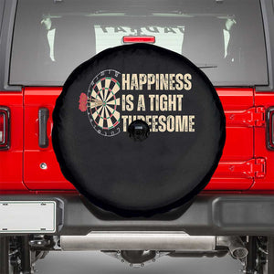 Funny Darts Happiness Is A Tight Threesome Spare Tire Cover Vintage Dartist Gift TS12 Black Print Your Wear