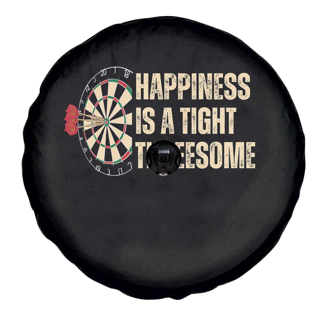 Funny Darts Happiness Is A Tight Threesome Spare Tire Cover Vintage Dartist Gift TS12 Print Your Wear