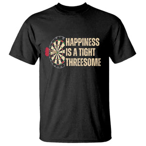 Funny Darts Happiness Is A Tight Threesome T Shirt Vintage Dartist Gift TS12 Black Print Your Wear