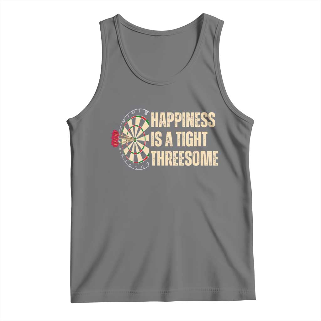 Funny Darts Happiness Is A Tight Threesome Tank Top Vintage Dartist Gift TS12 Black Heather Print Your Wear