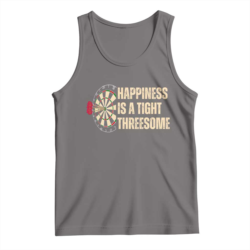 Funny Darts Happiness Is A Tight Threesome Tank Top Vintage Dartist Gift TS12 Deep Heather Print Your Wear