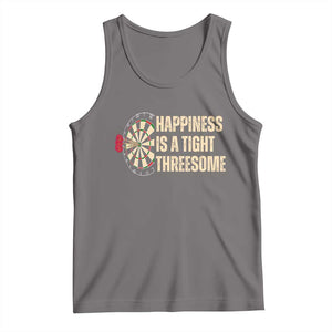 Funny Darts Happiness Is A Tight Threesome Tank Top Vintage Dartist Gift TS12 Deep Heather Print Your Wear