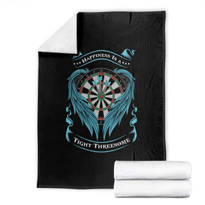 Dart Player Sport Throw Blanket Darts Happiness Is A Tight Threesome TS12 Black Print Your Wear