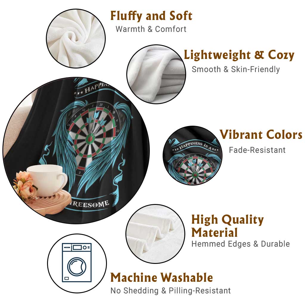 Dart Player Sport Throw Blanket Darts Happiness Is A Tight Threesome TS12 Print Your Wear