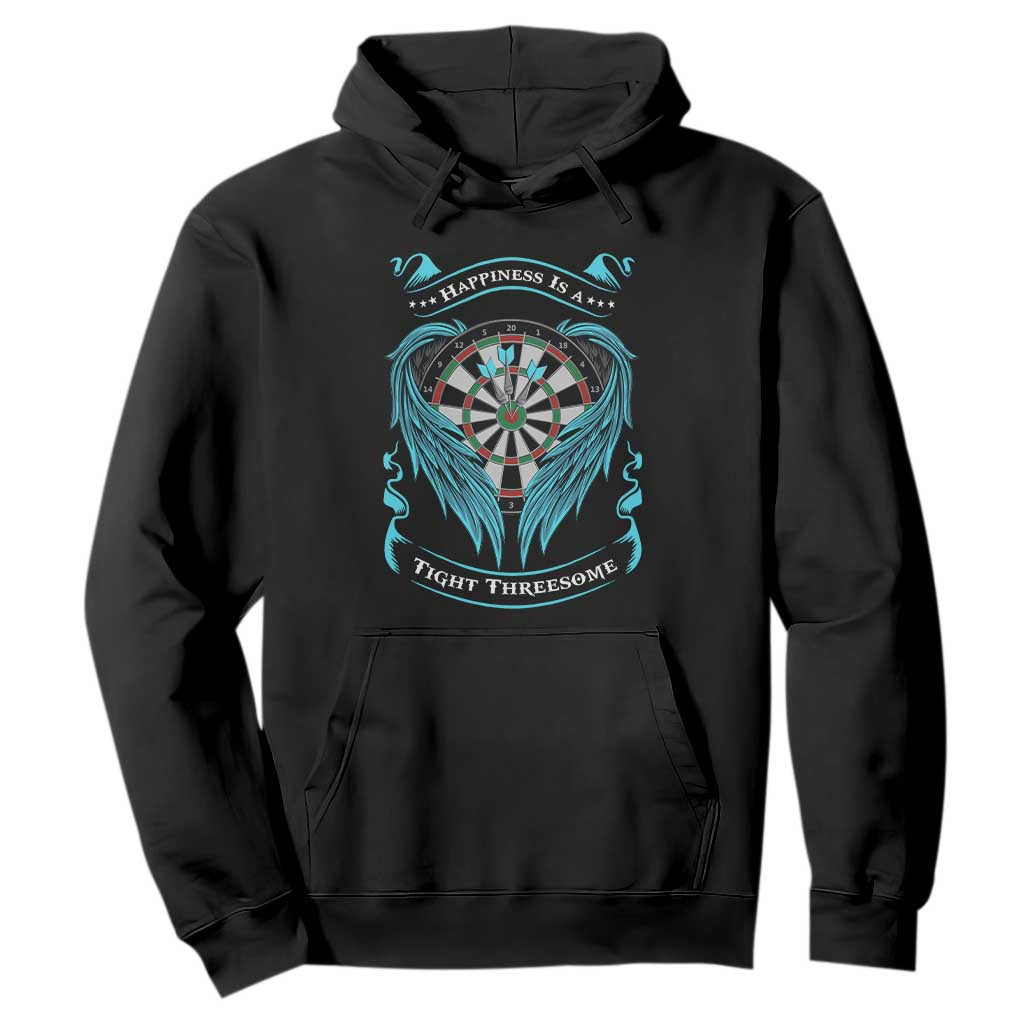 Dart Player Sport Hoodie Darts Happiness Is A Tight Threesome TS12 Black Print Your Wear