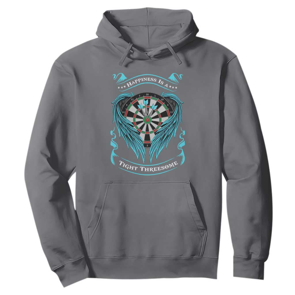 Dart Player Sport Hoodie Darts Happiness Is A Tight Threesome TS12 Charcoal Print Your Wear