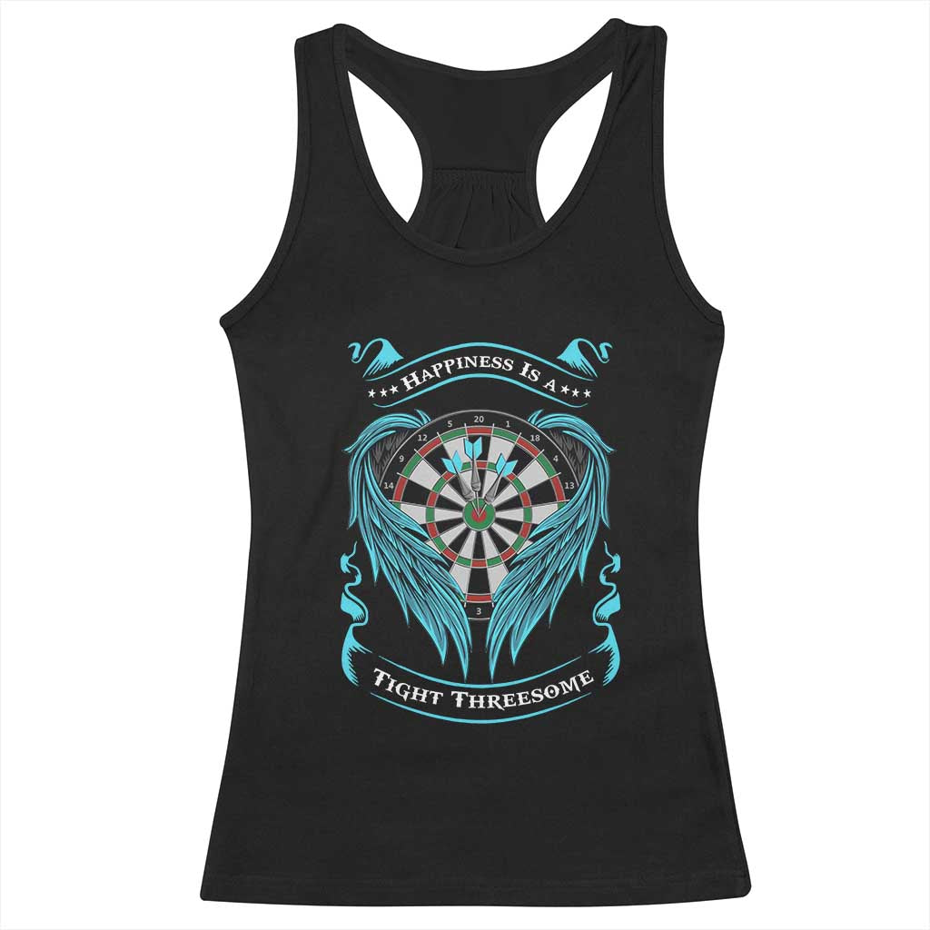 Dart Player Sport Racerback Tank Top Darts Happiness Is A Tight Threesome TS12 Black Print Your Wear