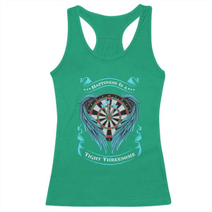 Dart Player Sport Racerback Tank Top Darts Happiness Is A Tight Threesome TS12 Irish Green Print Your Wear