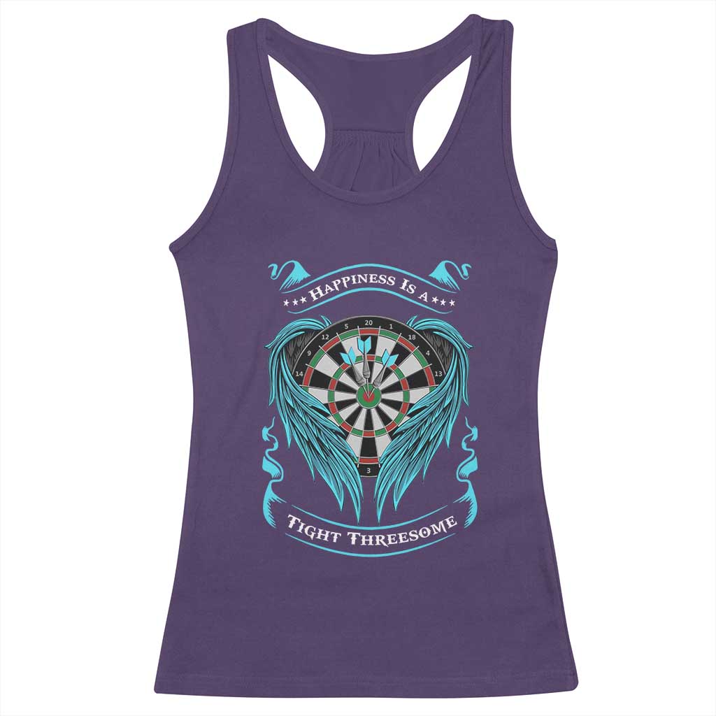Dart Player Sport Racerback Tank Top Darts Happiness Is A Tight Threesome TS12 Purple Print Your Wear