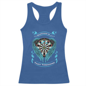 Dart Player Sport Racerback Tank Top Darts Happiness Is A Tight Threesome TS12 Royal Blue Print Your Wear
