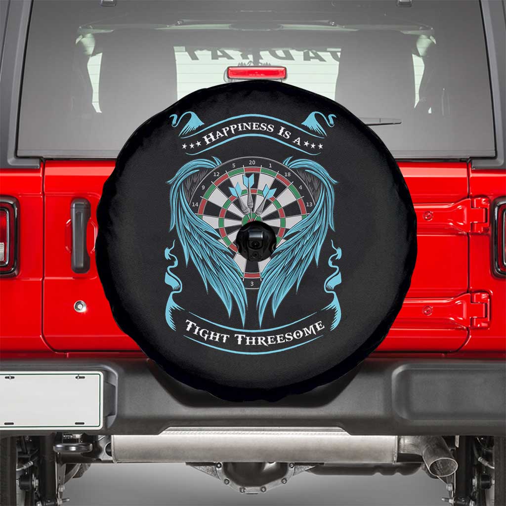 Dart Player Sport Spare Tire Cover Darts Happiness Is A Tight Threesome TS12 Black Print Your Wear